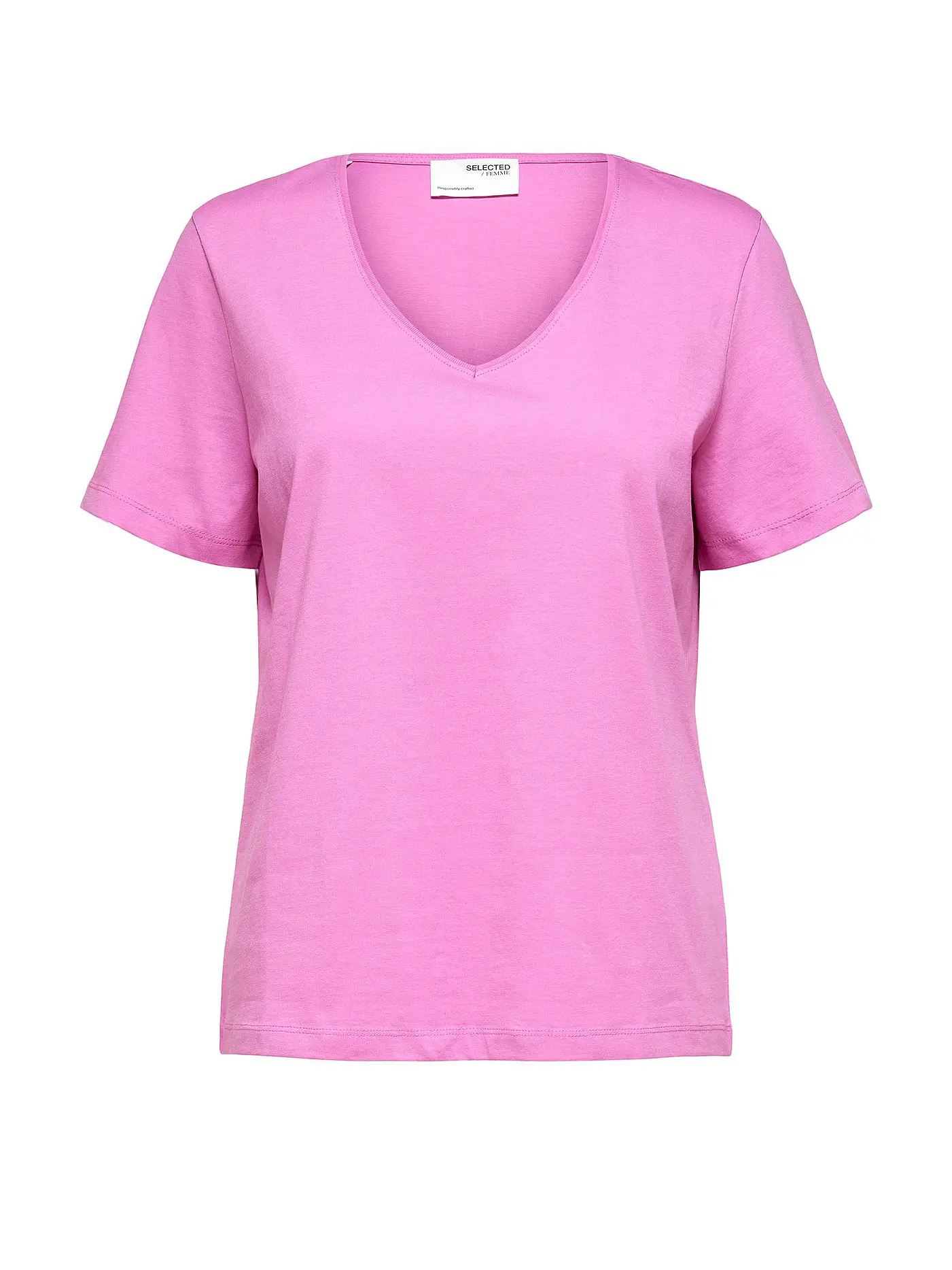 SELECTED FEMME | T-Shirt SLFESSENTIAL | rosa